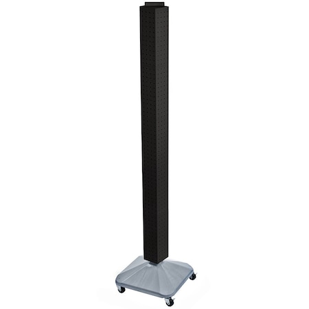 Azar Displays Four-Sided Pegboard Floor Revolving Display Panel Size: 4"W x 60"H 700226-BLK